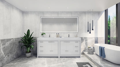 Lucia 84" Double Sink Classic Freestanding Bathroom Vanity