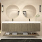 Karina 84" Fluted Double Sink Floating Bathroom Vanity with Integrated Sink