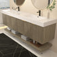 Karina 84" Fluted Double Sink Floating Bathroom Vanity with Integrated Sink