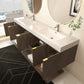 Karina 84" Fluted Double Sink Floating Bathroom Vanity with Integrated Sink