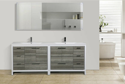 Lucia 84" Double Sink Classic Freestanding Bathroom Vanity
