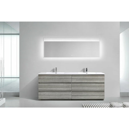 Anderson 84” Double Sink Freestanding Modern Bathroom Vanity