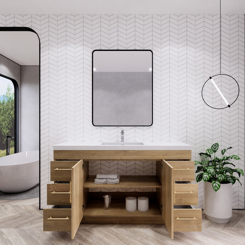 Aqua 60” Single Sink Freestanding Bathroom Vanity