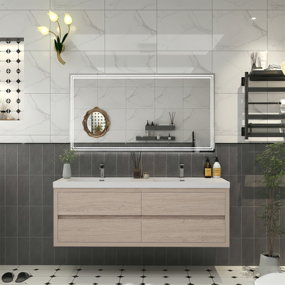 Elysia 60" Double Sink Floating Bathroom Vanity