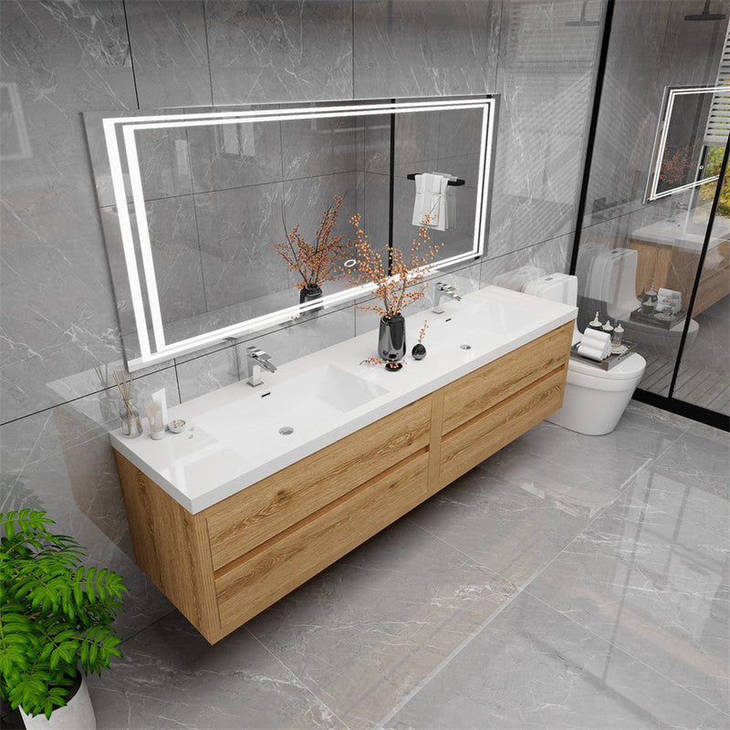 Elysia 84" Double Sink Floating Bathroom Vanity