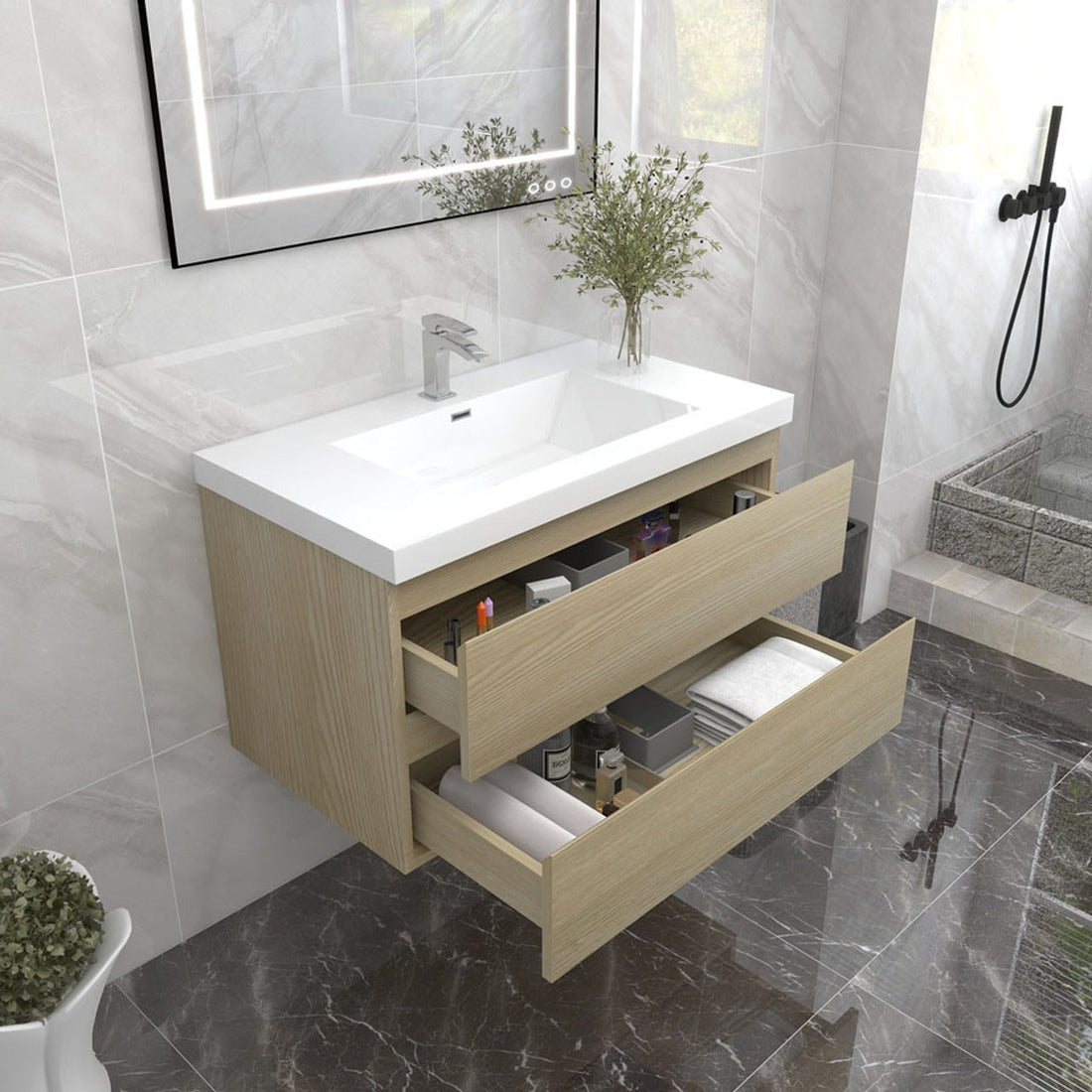 Amber 36“ Floating Bathroom Vanity