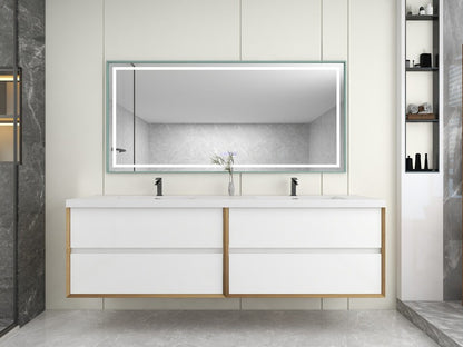 Fiora 84" Double Sink Floating Bathroom Vanity