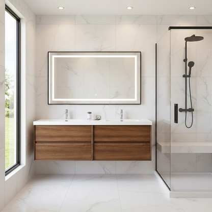 Fiora 84" Double Sink Floating Bathroom Vanity