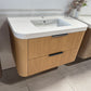 Haven Fluted 42" Floating Vanity | Modern Curved Wall-Hung Cabinet