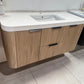 Haven Fluted 42" Floating Vanity | Modern Curved Wall-Hung Cabinet
