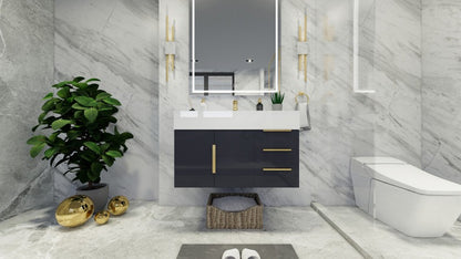 Boreal 36" Floating Bathroom Vanity (Right Drawers)